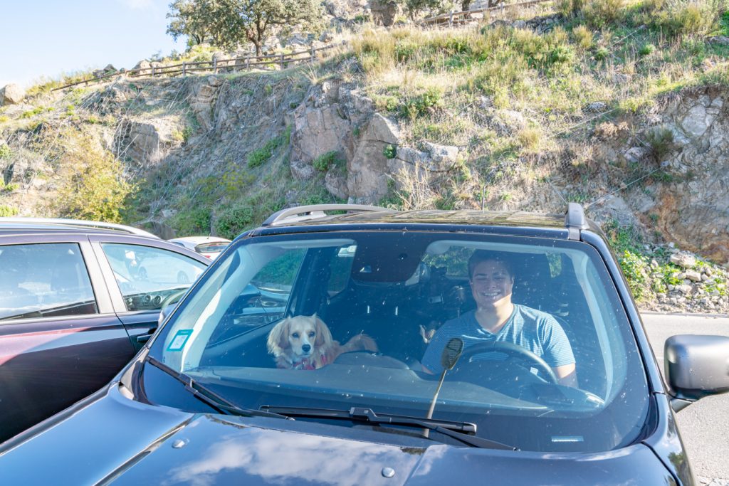 jeremy storm and ranger storm inside a rental car in toledo spain