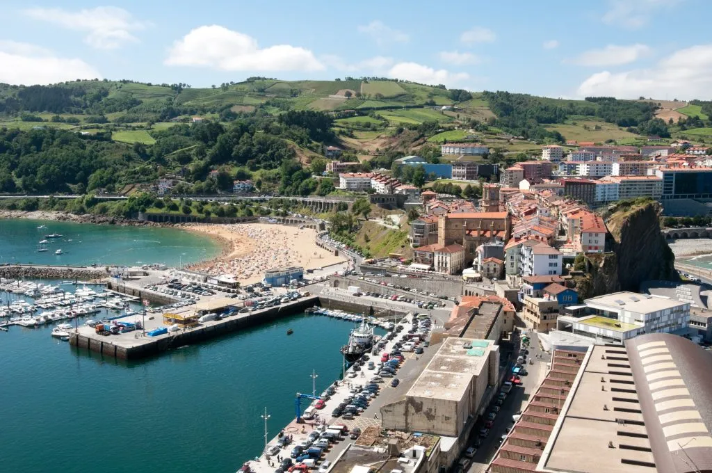 view of getaria spain from above, one of the prettiest seaside villages in spain
