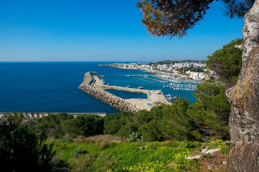 santa maria di leuca as seen from a distance in the hills