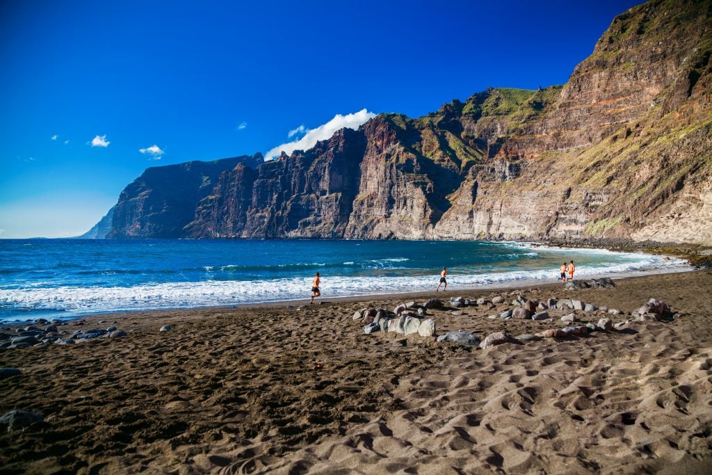 playa de los guios in tenerife, one of the best beaches in spain