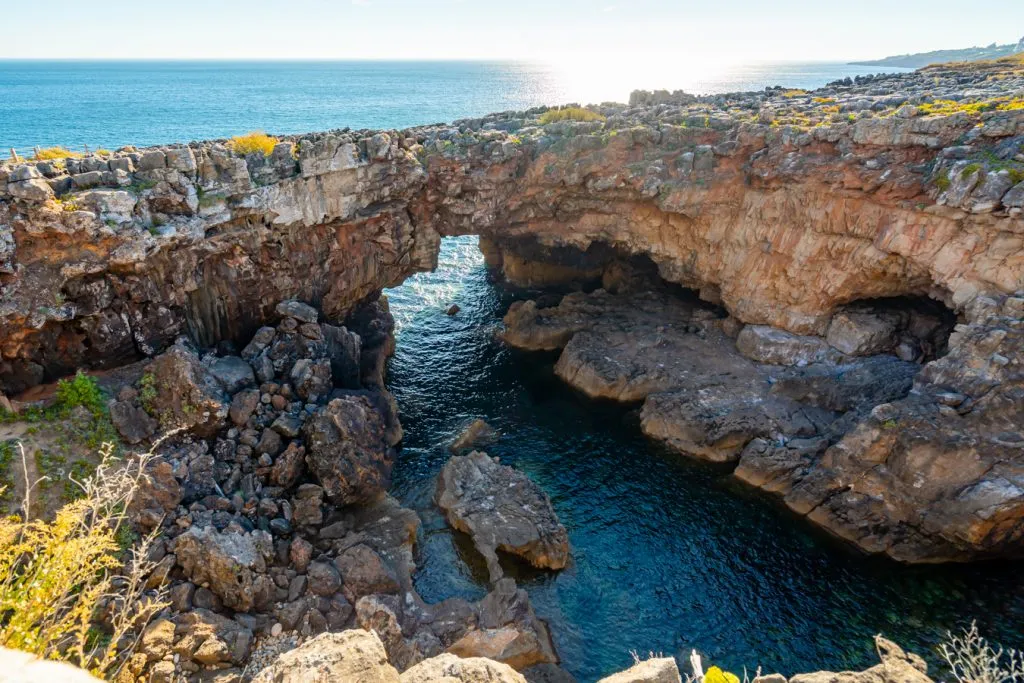 view of boca do inferno cascais portugal from above, one of the best attractions to see when visiting cascais from lisbon