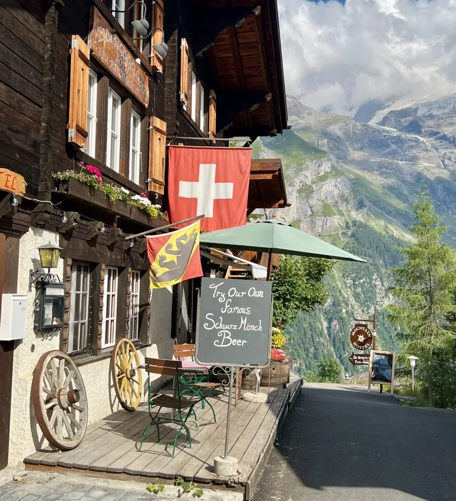 front facade of pension gimmelwald switzerland