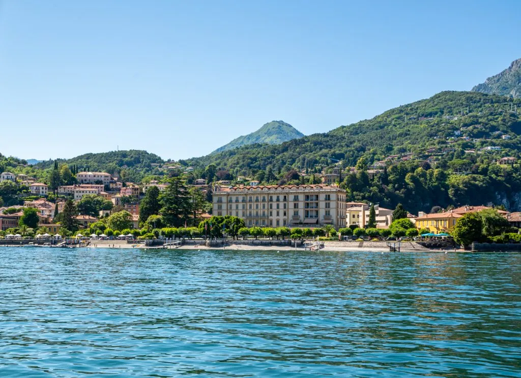 view of a villa on lake como as seen from the ferry