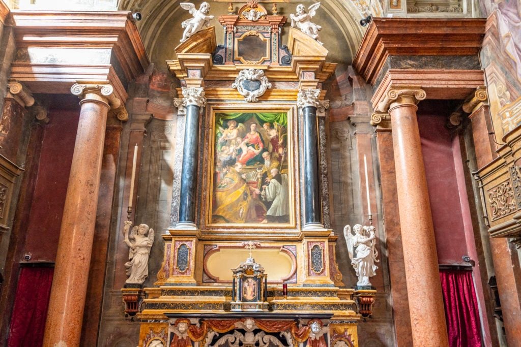 details artwork in a church in italy