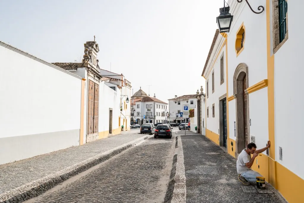 yellow and white streets of evora things to do