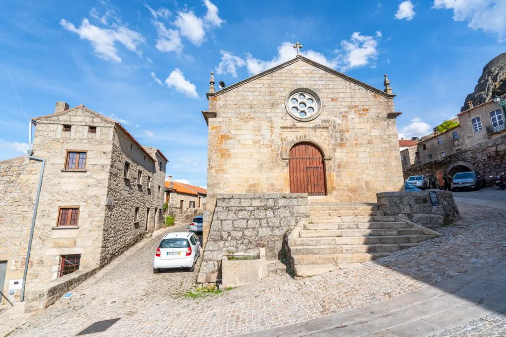 front facade of the parish church of monsanto portugal
