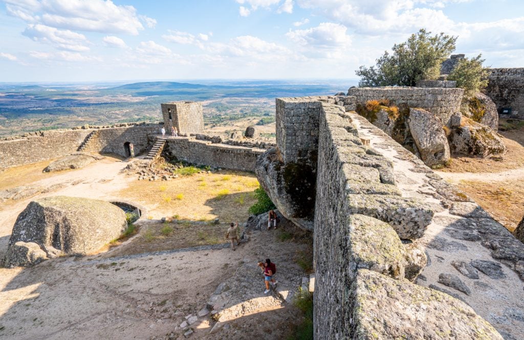 view along the walls of the castle of monsanto