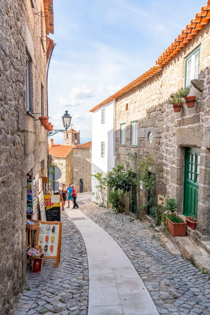 stone street in historic monsanto village, rock town in portugal