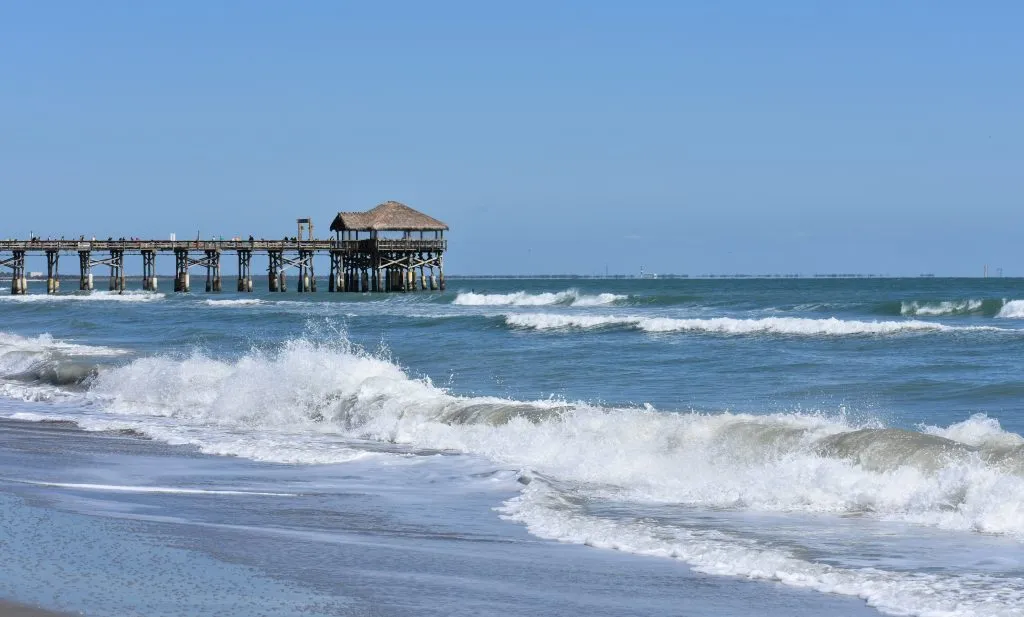 cocoa beach florida with pier in the background