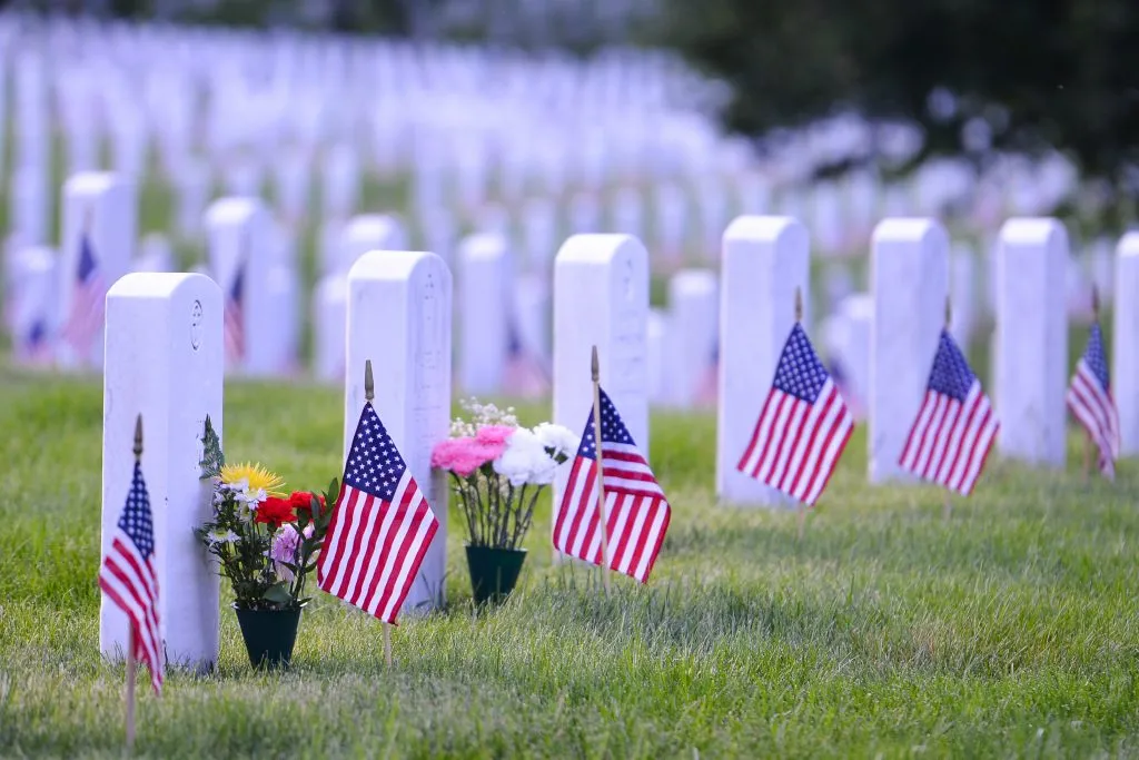 view of tombstones in arlington national cemetery, one of the most interesting places in virginia to visit