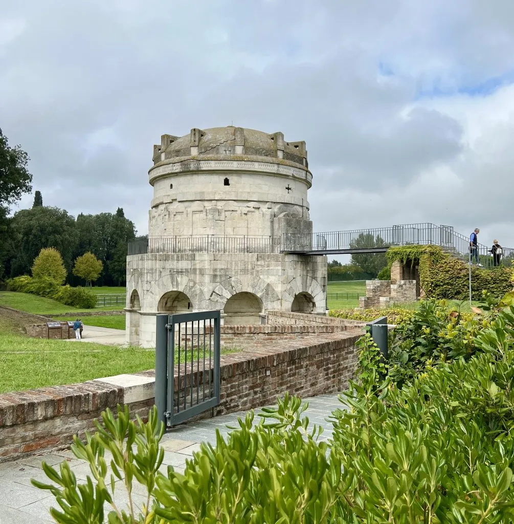 exterior of the unesco mausoleum of theodoric in ravenna on a cloudy day
