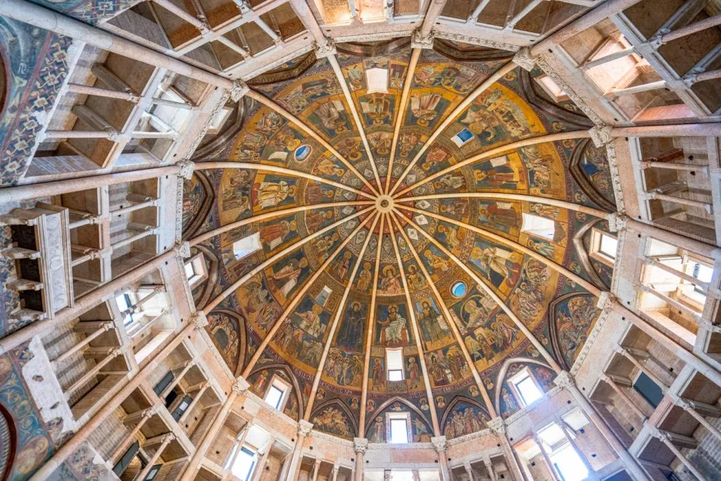 interior of parma baptistery, one of the top attractions parma italy
