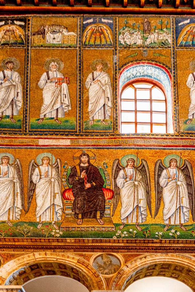 mosaics of saints on a gold background as seen when visiting unesco site ravenna italy