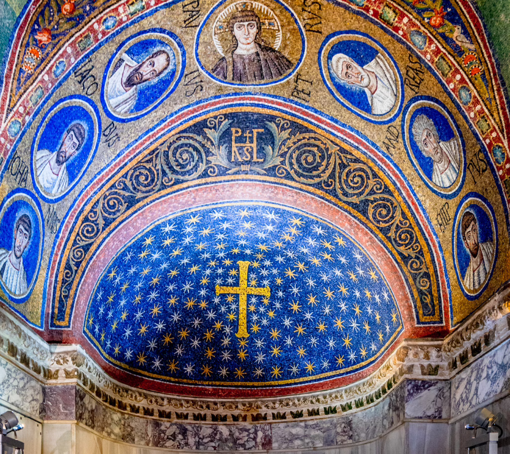 mosaics in st andrews chapel in ravenna, one of the best day trips from bologna italy