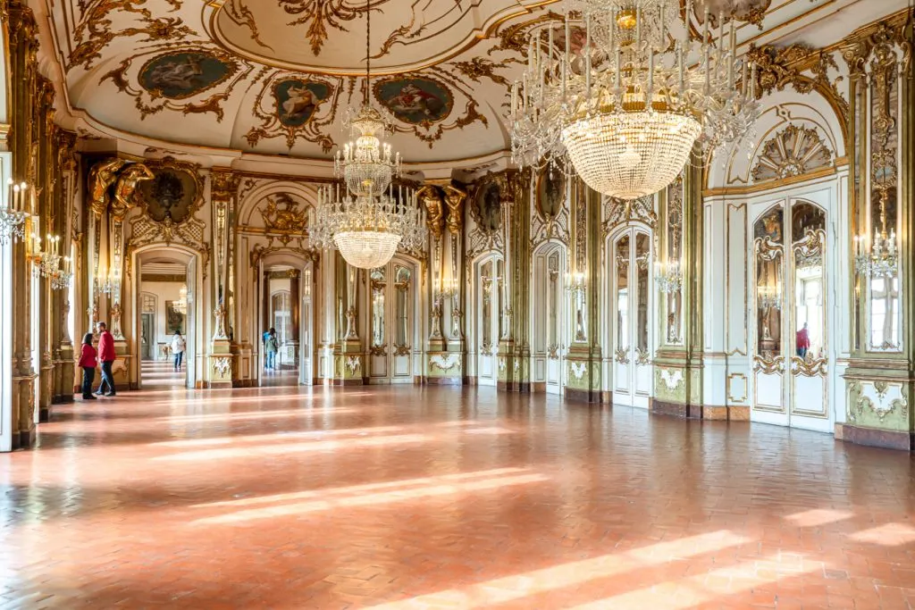 the ballroom of queluz national palace, one of the hidden gems in sintra portugal