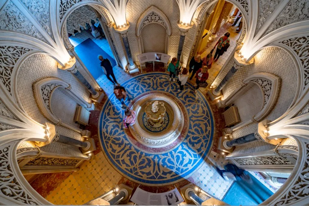 interior of monserrate palace as seen from above