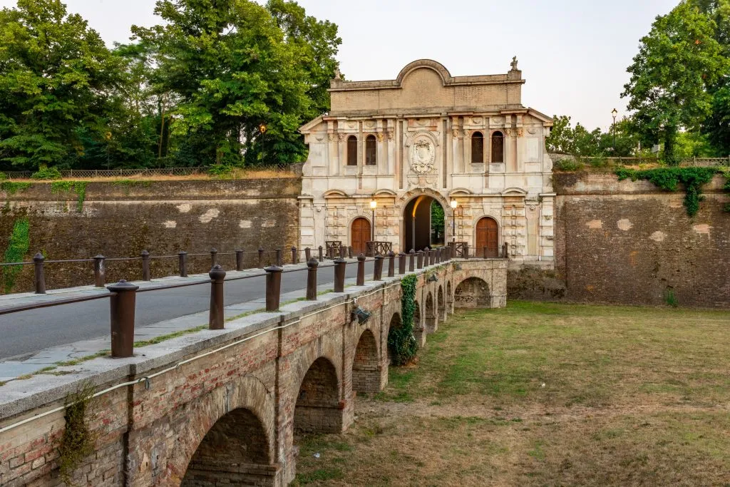 entrance to citadel park parma italy