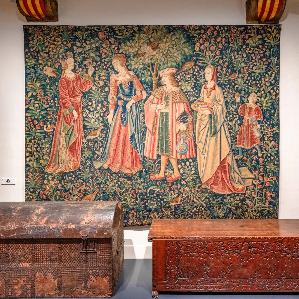 tapestry hanging in the cluny museum in paris
