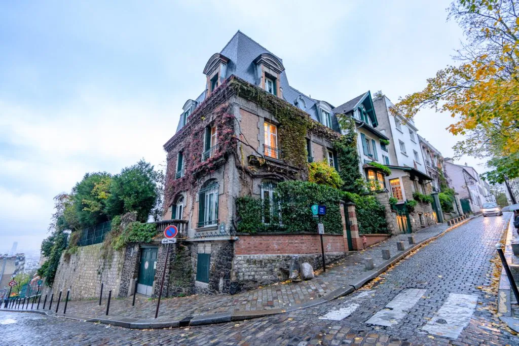 beautiful homes on cobblestone streets montmartre paris