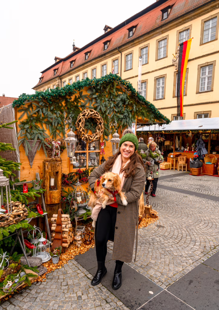 kate storm and ranger storm at a christmas market in bamberg bavaria germany
