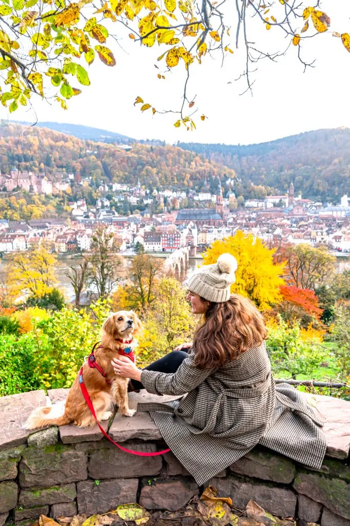 kate storm and ranger storm on a ledge overlooking heidelberg germany in the fall in europe packing list