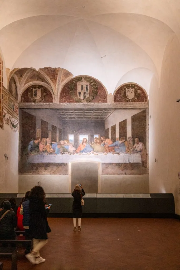 vertical view of the last supper in milan italy