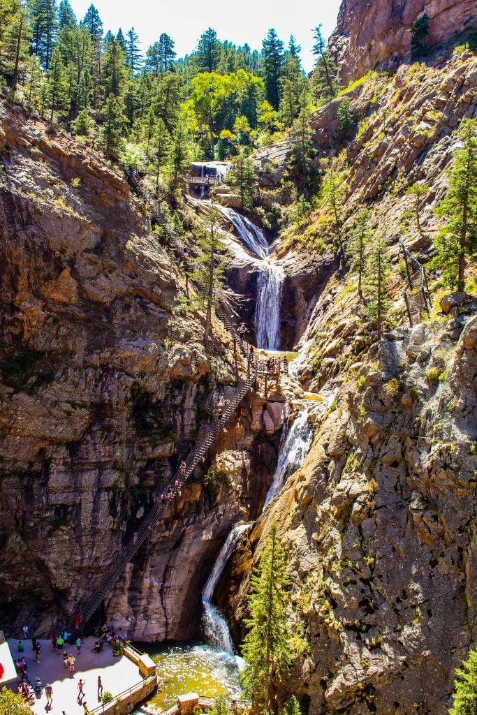 seven falls in colorado springs, one of the best colorado mountain towns to visit