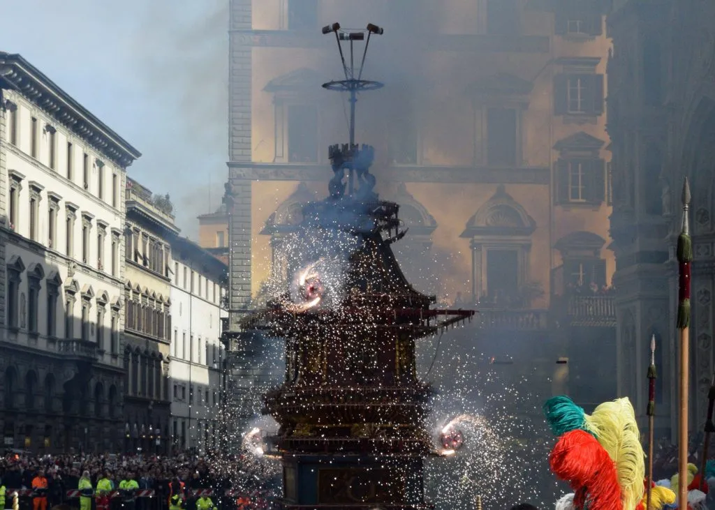 explosion of the cart in florence italy, one of the best things to do during easter in tuscany