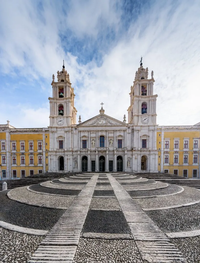 front facade of mafra palace as seen in the morning, one of the best day trips lisbon