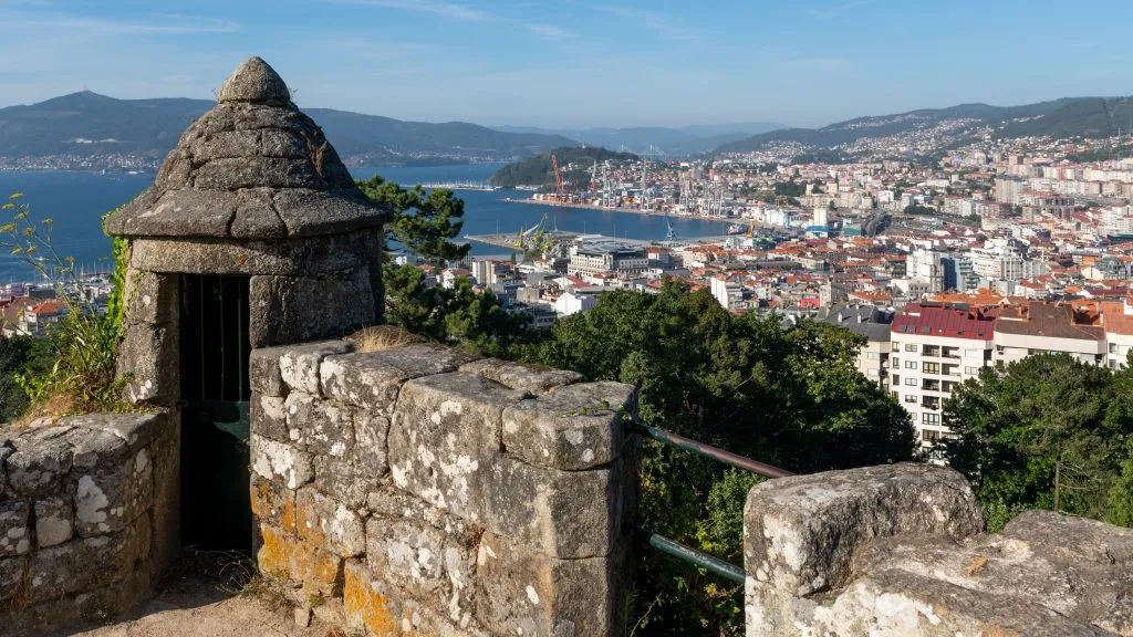 viewof vigo spain with castle ramparts in the foreground, one of the best coastal cities in europe