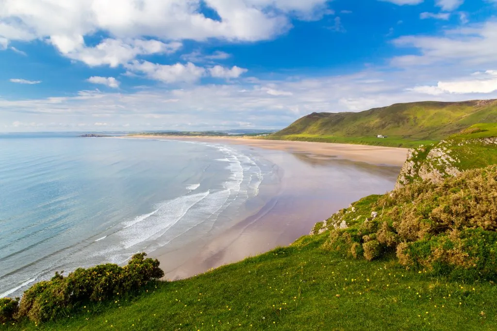rhossili bay near swansea, one of the best beach cities europe