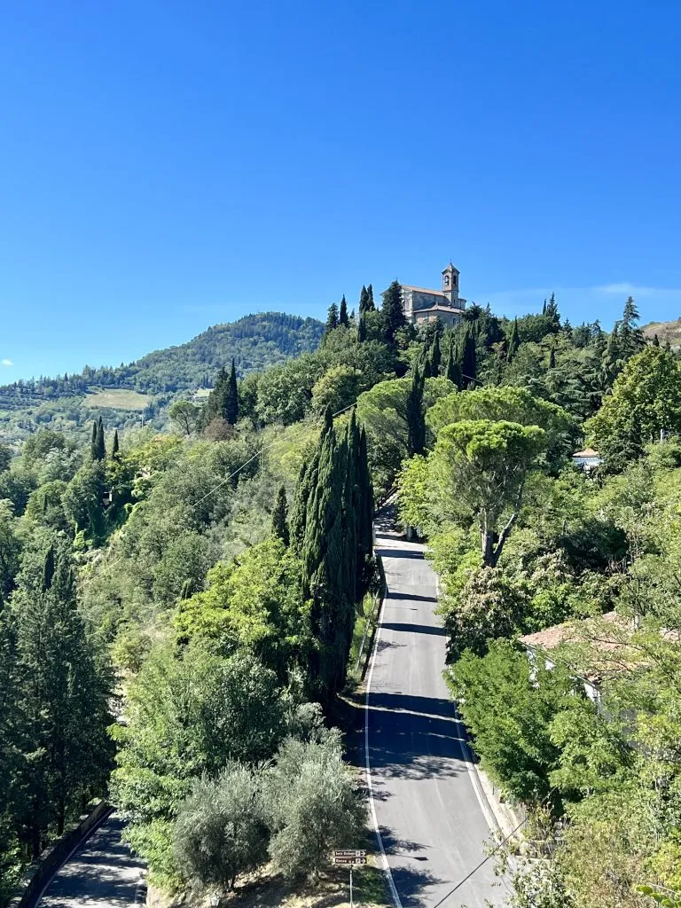 view of winding road near brisighella as seen on an emilia romagna road trip itinerary