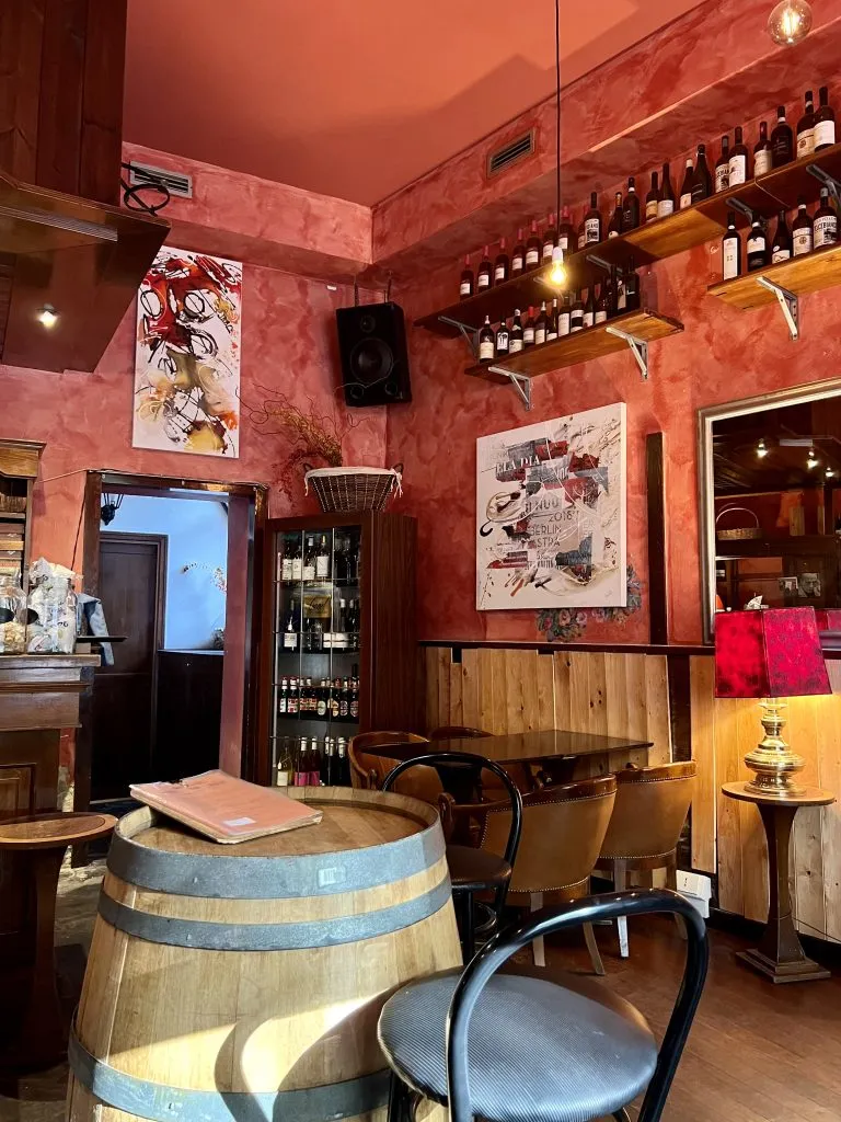 inside an enoteca visited as part of a trastevere food tour, one of the best trastevere travel experiences