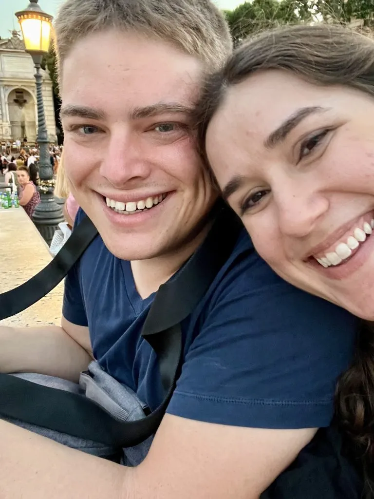 kate storm and jeremy storm taking a selfie in trastevere rome