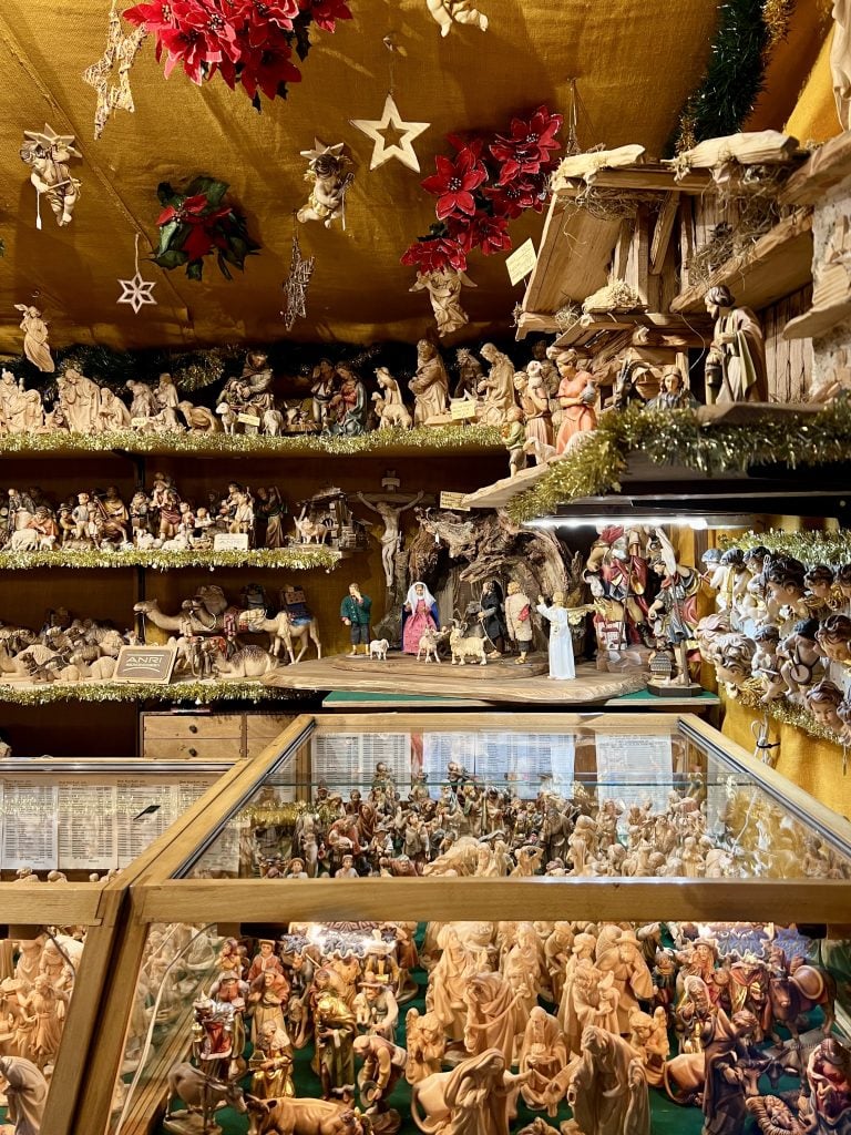 nativity scene statues for sale during christmas in bavaria germany