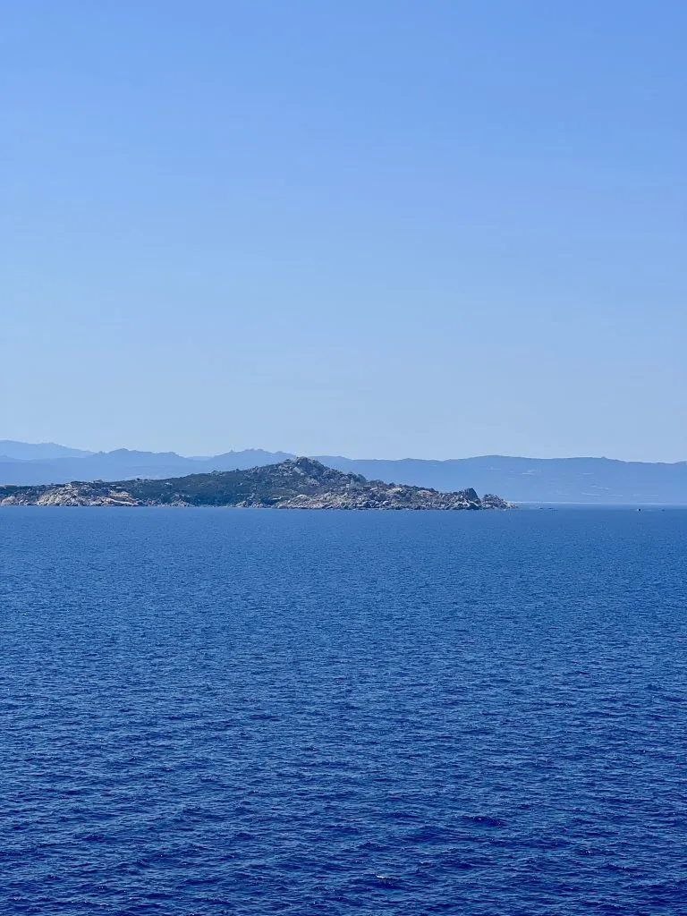 view of sardinia from grimaldi lines ferry spain to italy
