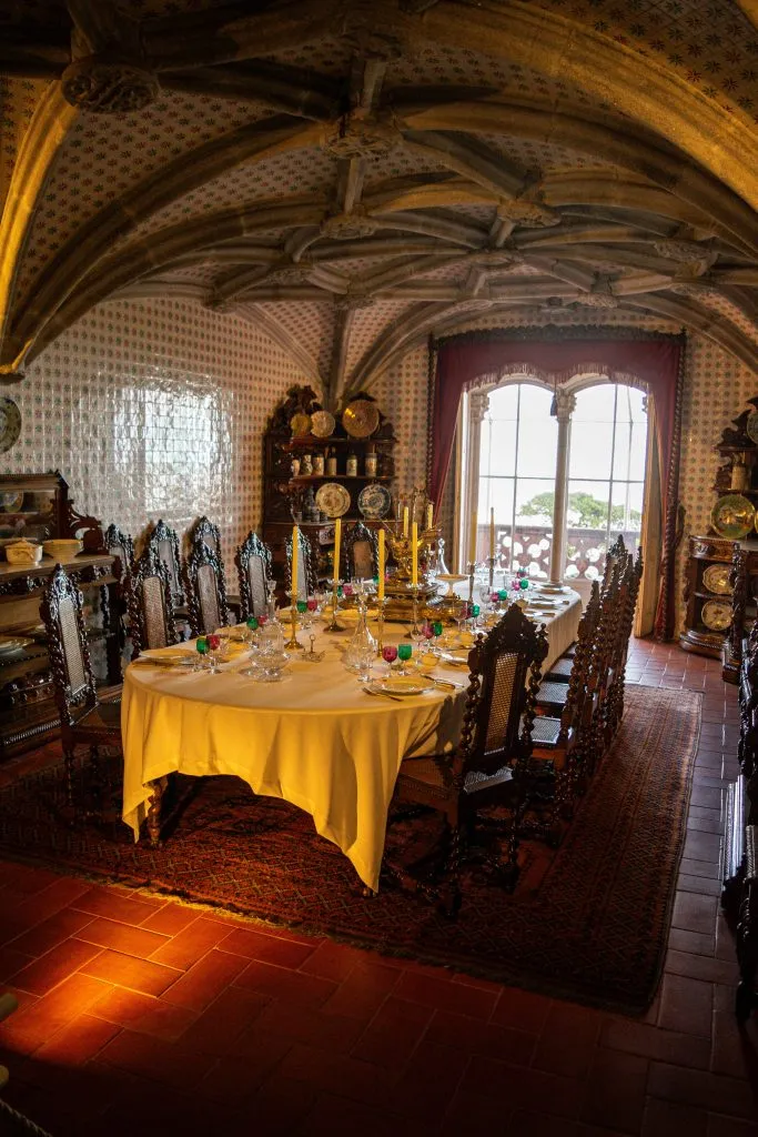 dining room inside pena palace interior visit