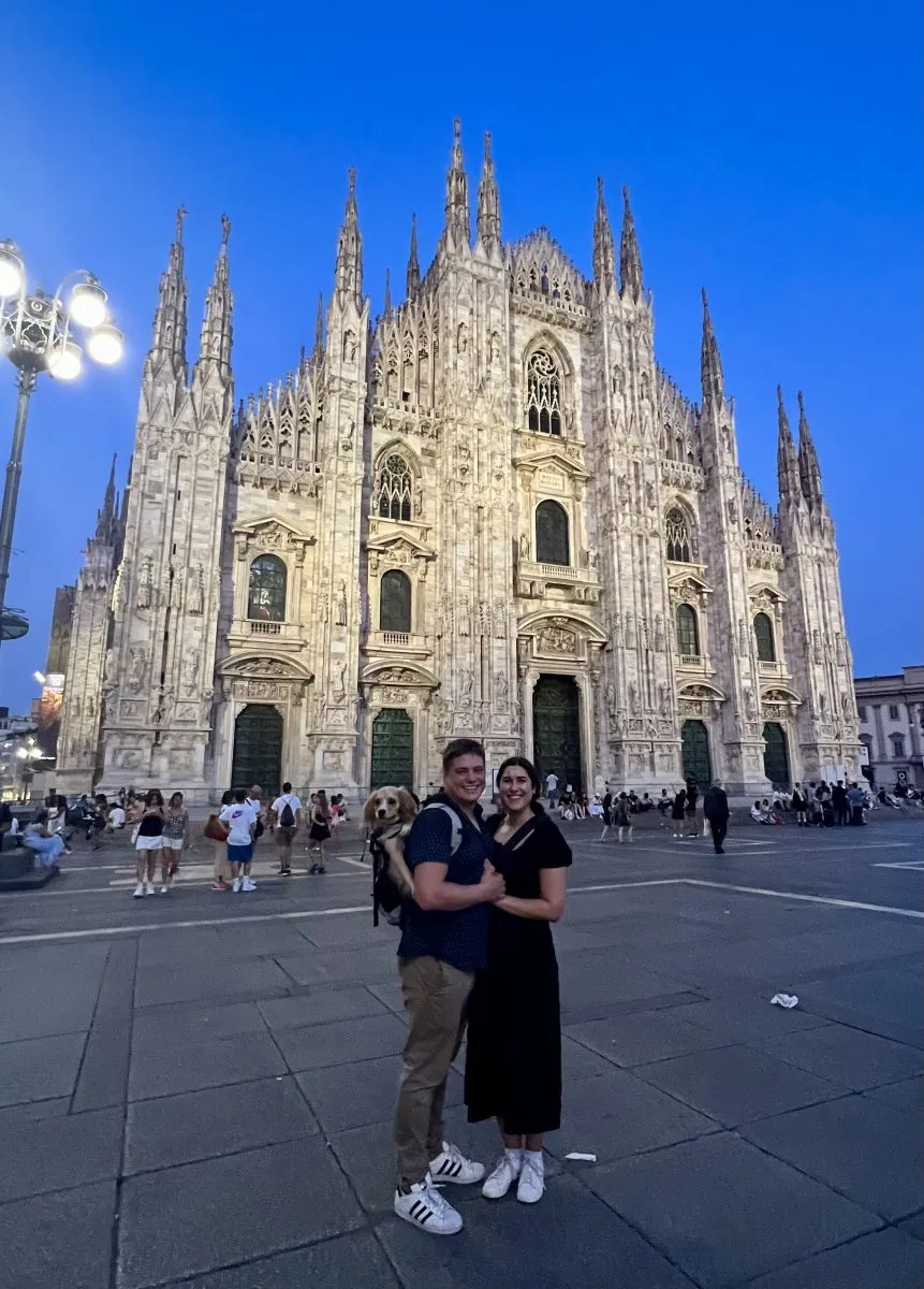 kate storm jeremy storm and ranger storm in piazza del duomo milan at night