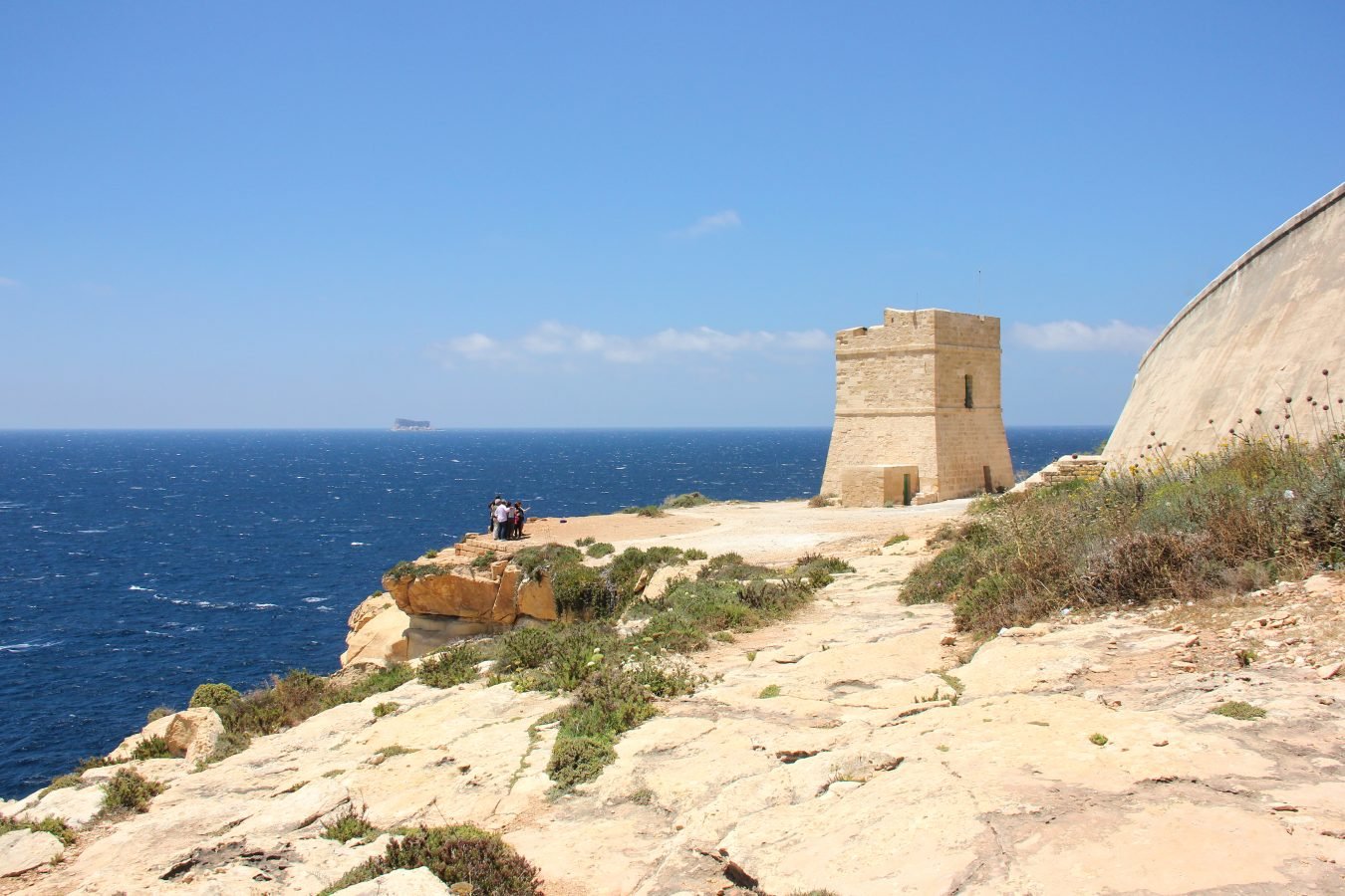 image of xutu tower in malta near blue grotto on a cliff overlooking the sea
