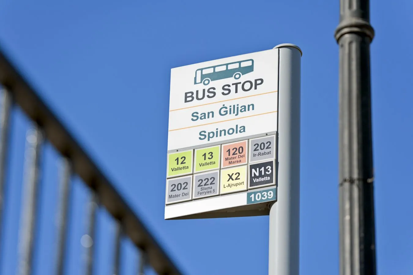 sign for a malta bus stop in st julians