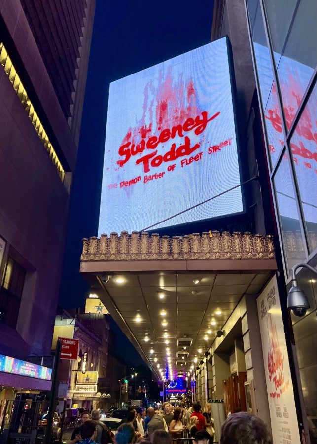 advertising for sweeney todd broadway outside of theater at will call