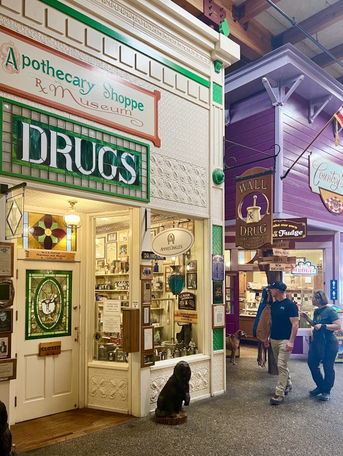 interior of wall drug showing storefront for wall apothecary and pharmacy museum