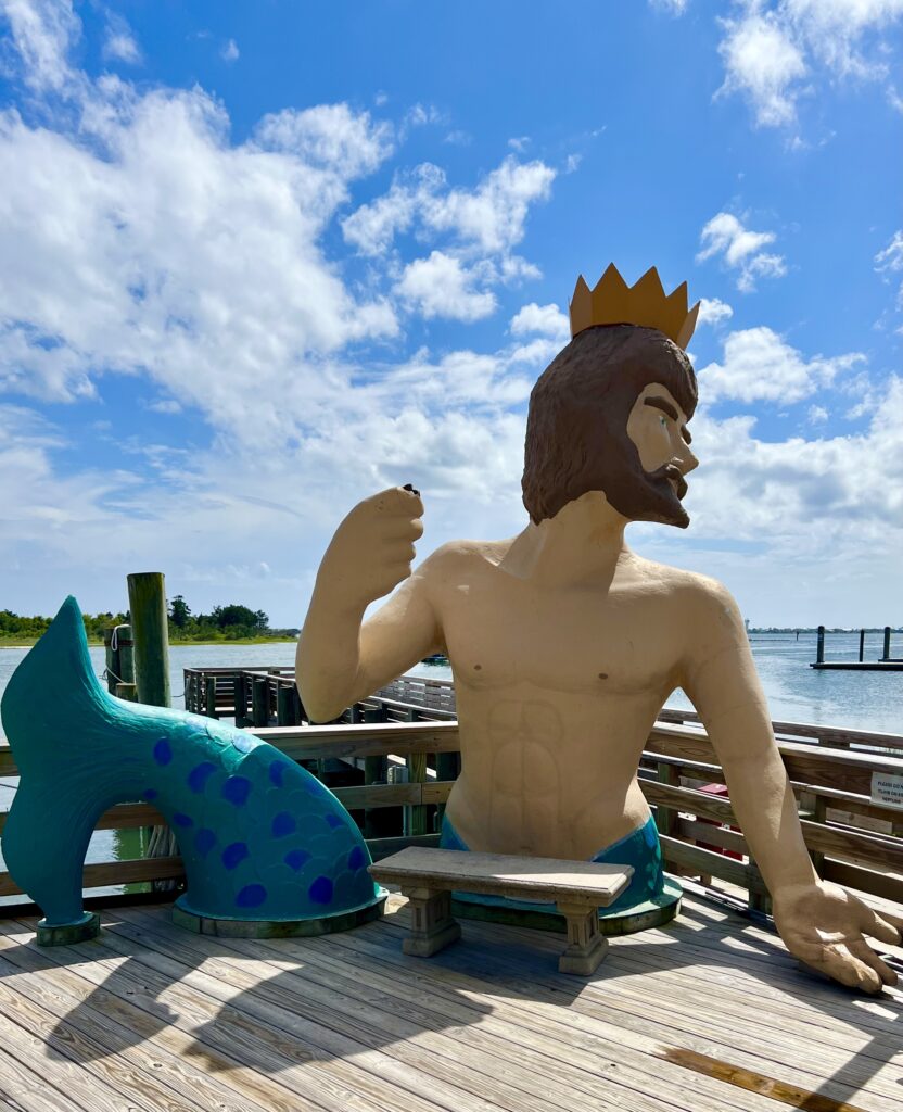 statue of king neptune in morehead city north carolina