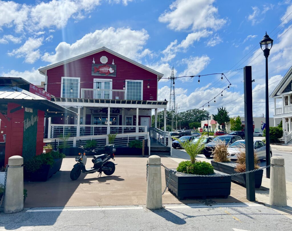 shot of downtown restaurant along the morehead city waterfront